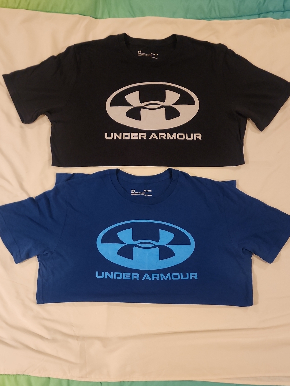 Under Armour Black & Blue Short Sleeve Tees - Adult Medium